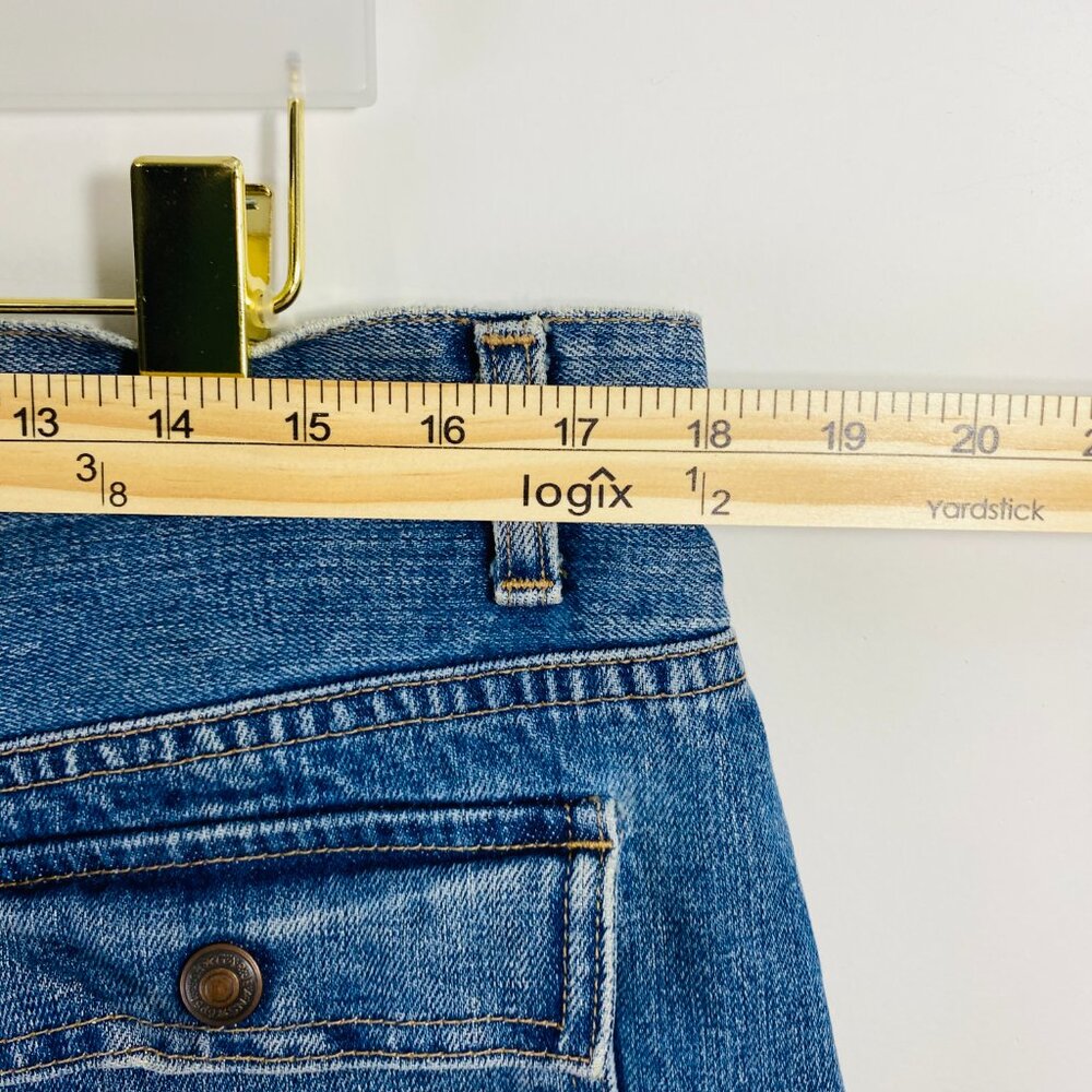 Vintage GAP Denim  Utility Skirt Womens 16 Blue Pockets Slit Made In USA Y2K 90s - Picture 8 of 10